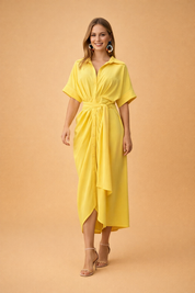 Bow Midi Dress for Women – Elegant Tie-Detail Summer Dress – Charlot