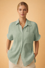 Short-Sleeve Polo Shirt for Women – Elegant Casual Polo Top – Charlotte