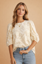 Puff-Sleeve Blouse for Women – Timeless Elegant Top – Airlie