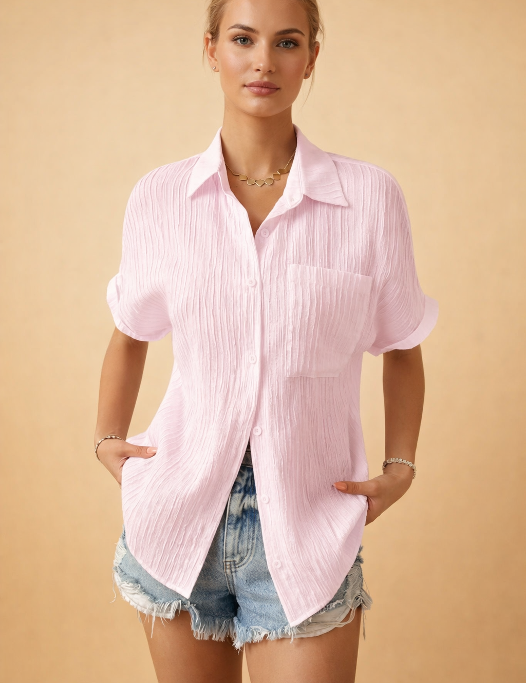 Button-Up Shirt for Women – Relaxed Lightweight Casual Shirt – Quinn