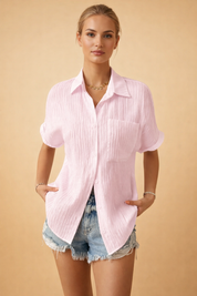 Button-Up Shirt for Women – Relaxed Lightweight Casual Shirt – Quinn