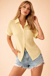 Short-Sleeve Polo Shirt for Women – Elegant Casual Polo Top – Charlotte