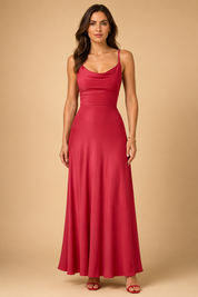 Sustainable Maxi Dress for Women – V-Neck Recycled Occasion Dress – Freya