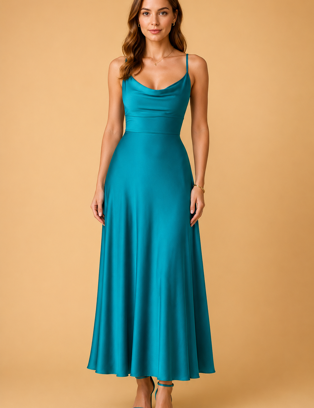 Sustainable Maxi Dress for Women – V-Neck Recycled Occasion Dress – Freya