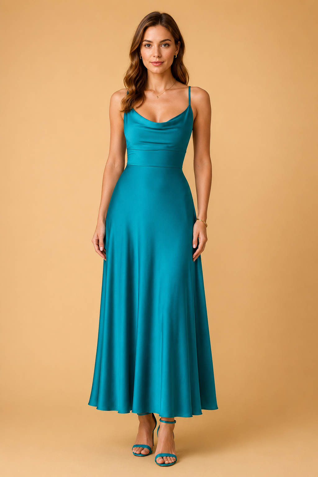 Sustainable Maxi Dress for Women – V-Neck Recycled Occasion Dress – Freya