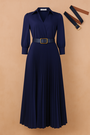 Plus-Size Midi Dress for Women – Elegant V-Neck Spring Dress – Isabela