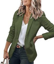 Black Blazer for Women – Elegant Long-Sleeve Office Blazer