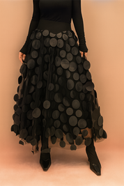 Women's Polka-Dot Skirt – Timeless Black Spotted Skirt – Laura