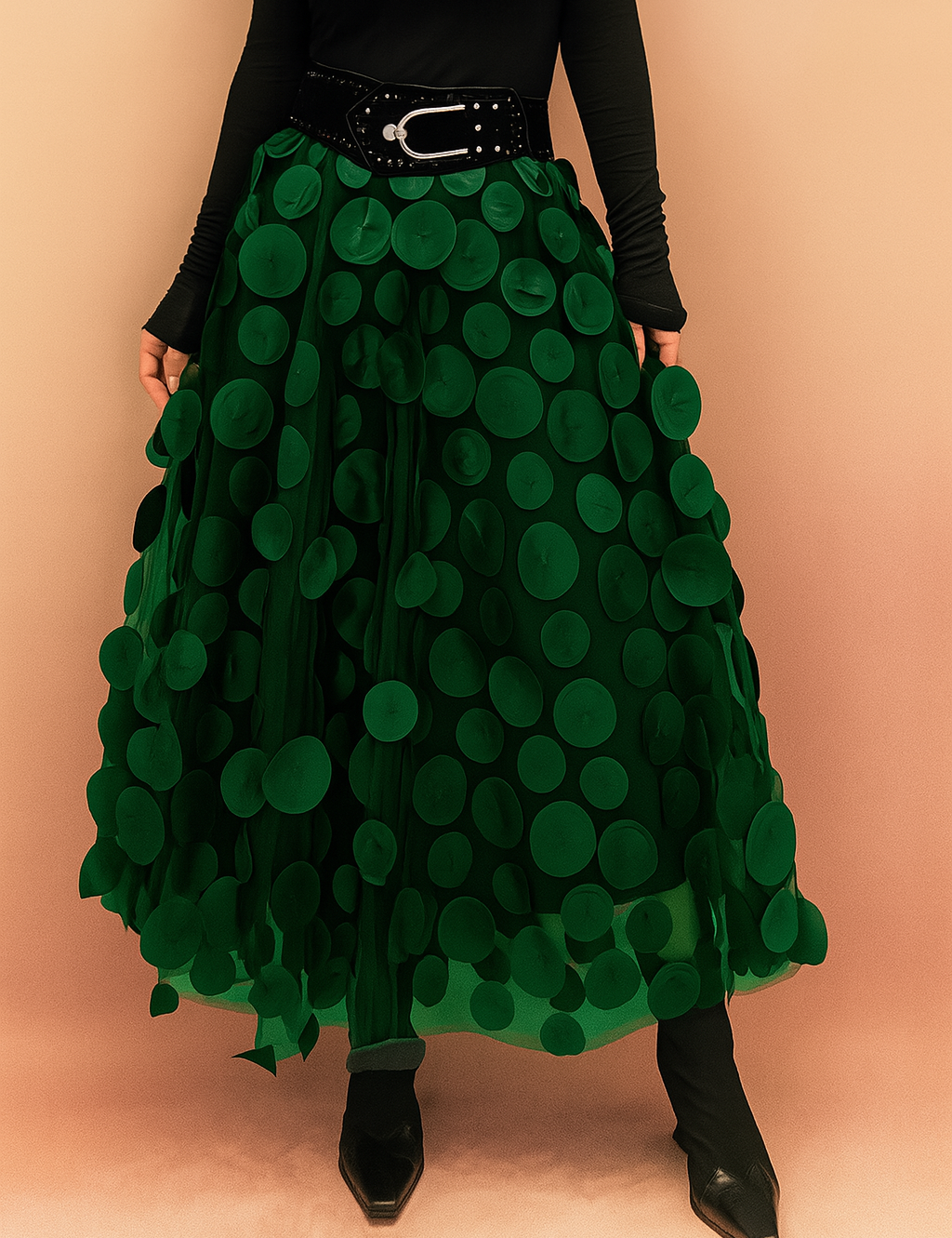 Women's Polka-Dot Skirt – Timeless Black Spotted Skirt – Laura