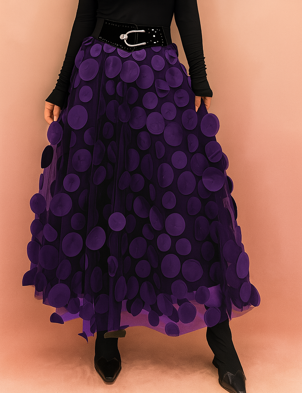 Women's Polka-Dot Skirt – Timeless Black Spotted Skirt – Laura