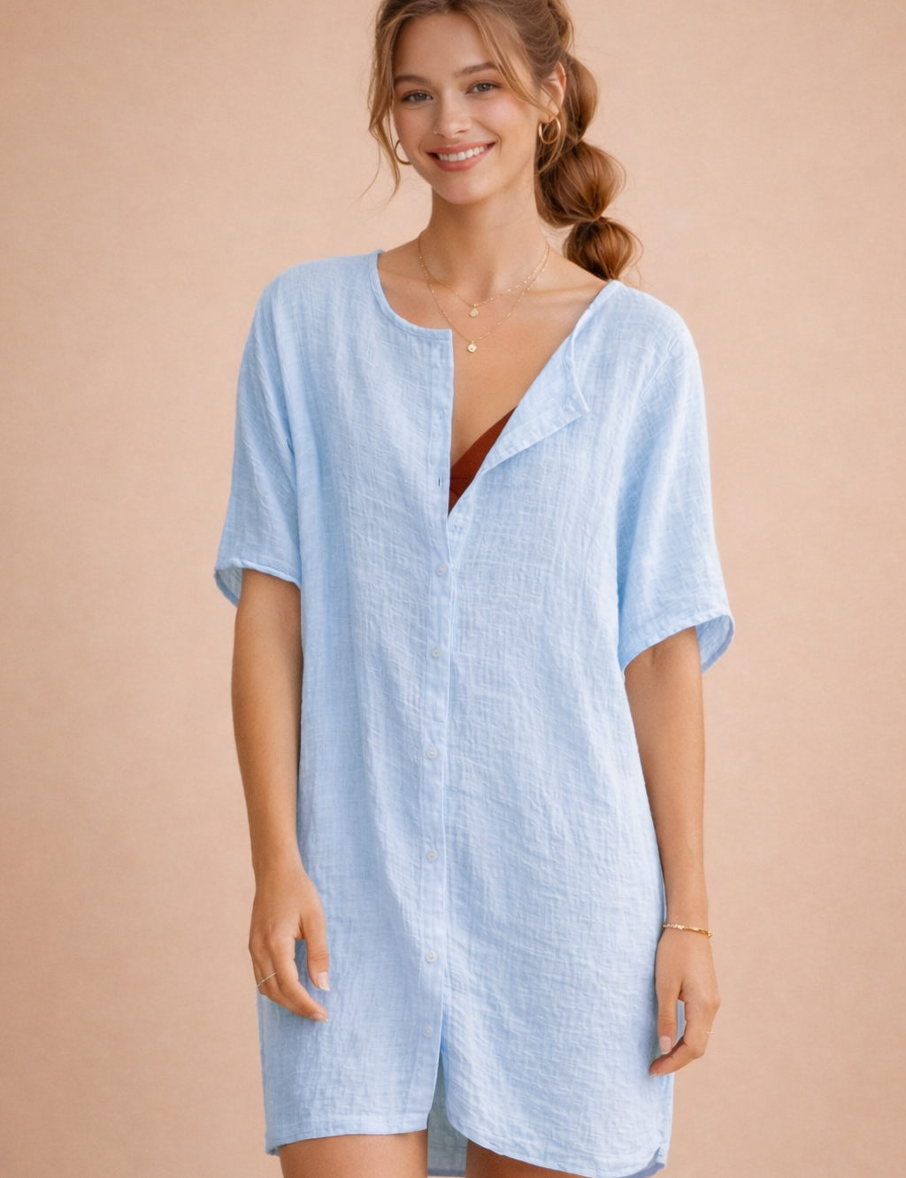 Beach Cover-Up Midi Dress for Women – Lightweight Swimwear Cover-Up – Marina