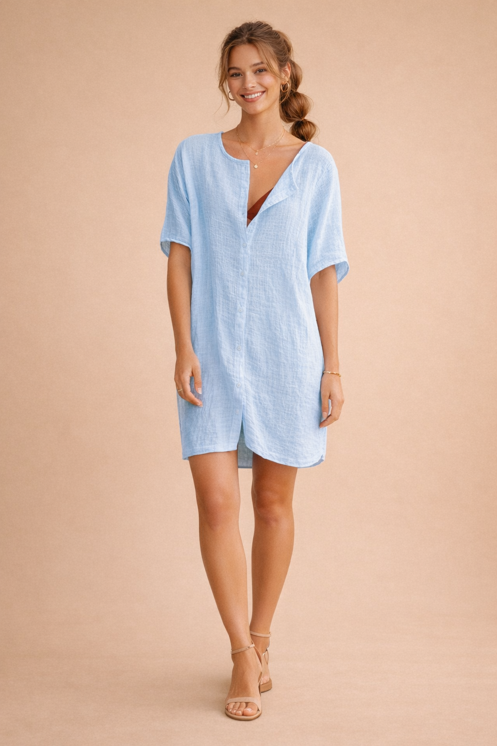 Beach Cover-Up Midi Dress for Women – Lightweight Swimwear Cover-Up – Marina