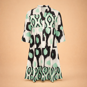 Relaxed Dress for Women – Printed 3/4-Sleeve Everyday Dress – Galilea
