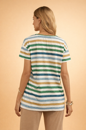 Striped Top for Women – Relaxed Casual Everyday Tee – Gabby