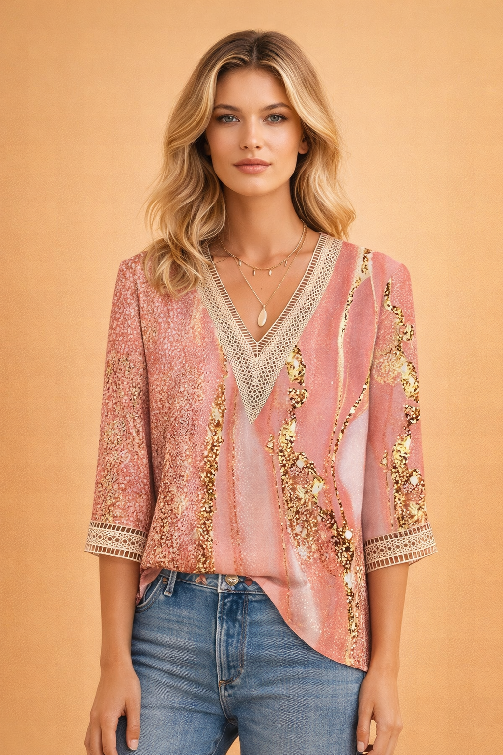 V-Neck Summer Blouse for Women – Elegant Premium Blouse – Willow