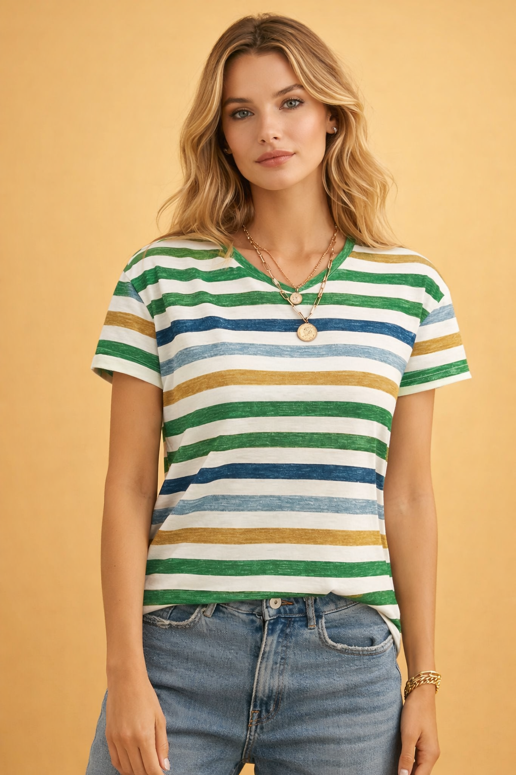 Striped Top for Women – Relaxed Casual Everyday Tee – Gabby