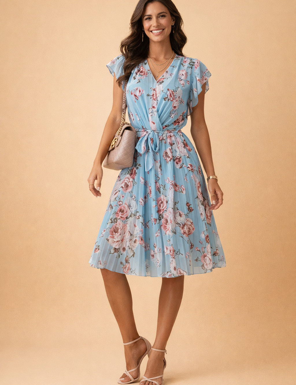Floral Midi Dress for Women – Summer Occasion Midi Dress – Athena