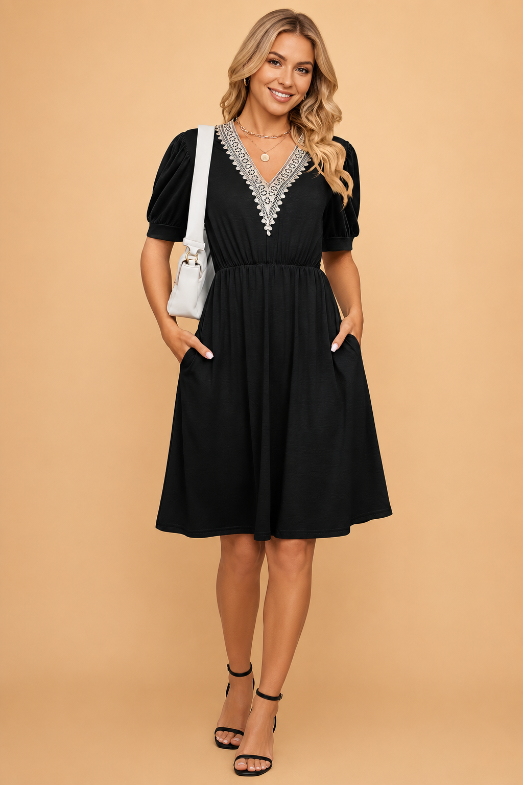Summer Dress for Women – Lightweight V-Neck Relaxed Dress – Ellie