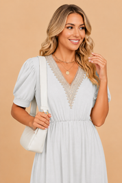 Summer Dress for Women – Lightweight V-Neck Relaxed Dress – Ellie