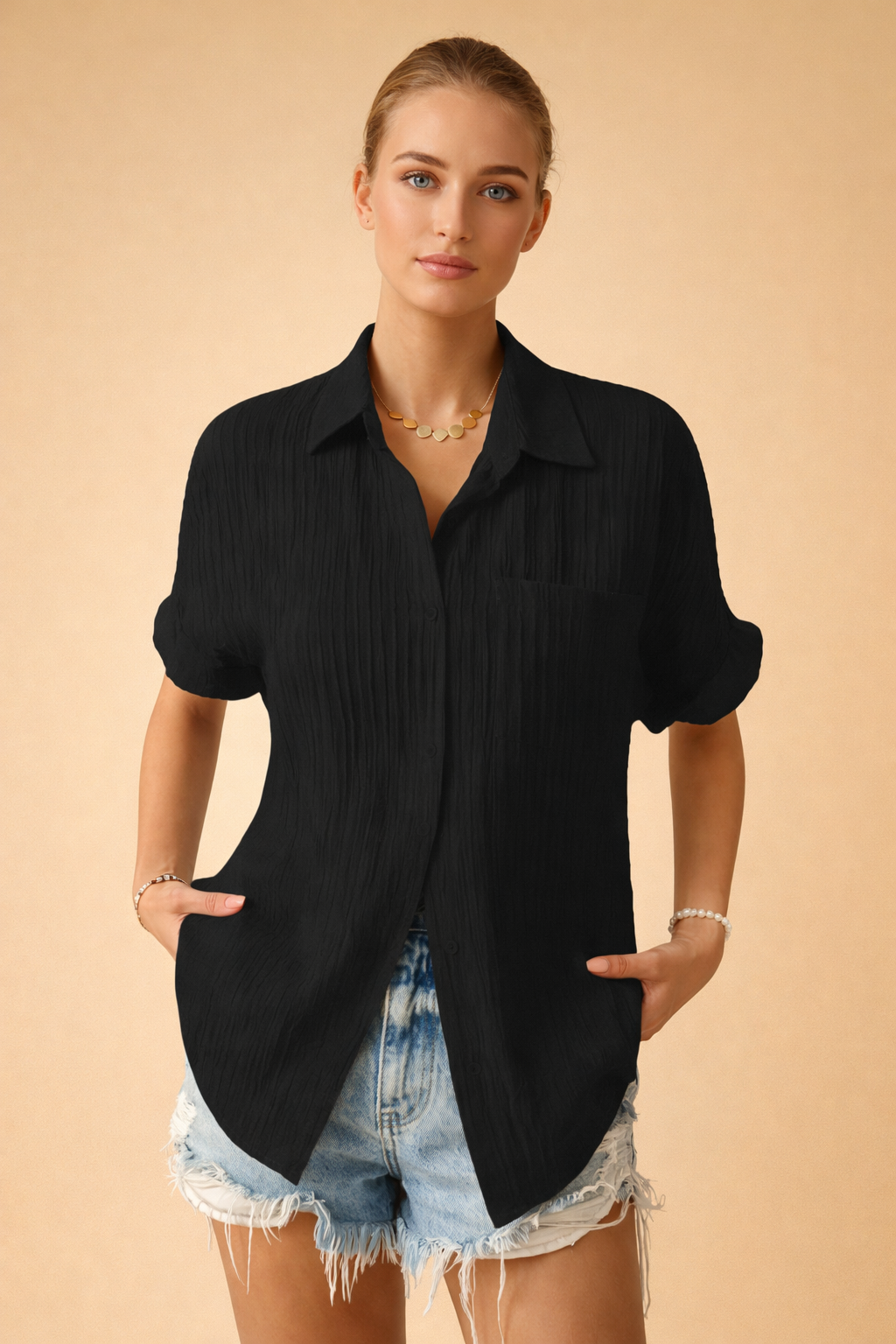 Short-Sleeve Polo Shirt for Women – Elegant Casual Polo Top – Charlotte