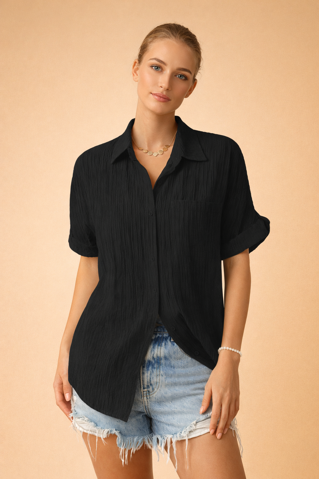 Short-Sleeve Polo Shirt for Women – Elegant Casual Polo Top – Charlotte