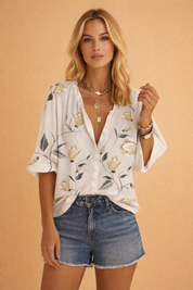 Floral Blouse for Women – Elegant Printed Summer Blouse – Delilah