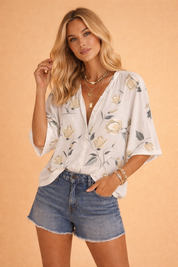 Floral Blouse for Women – Elegant Printed Summer Blouse – Delilah
