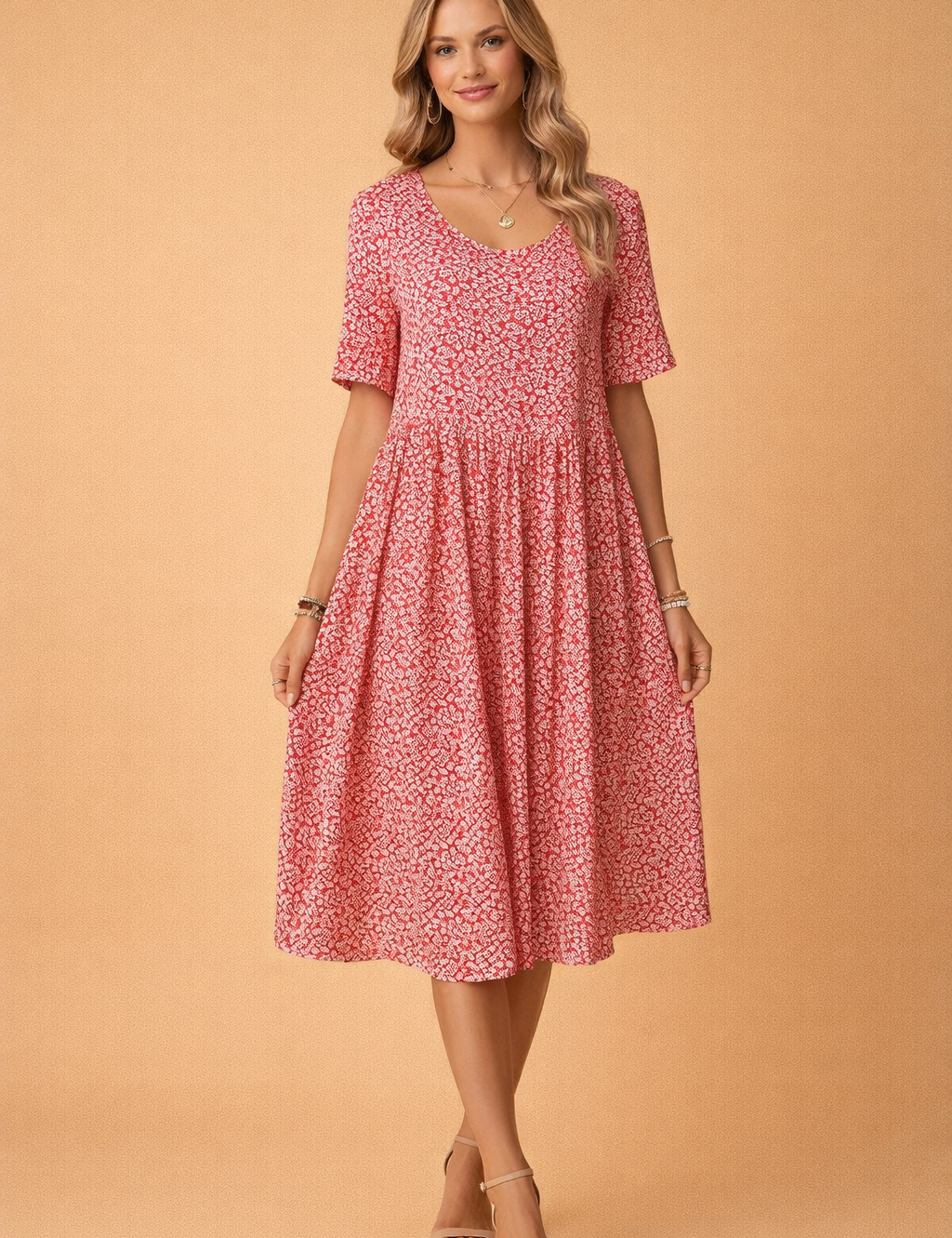 Floral Round-Neck Dress for Women – Elegant Occasion Dress – Nola