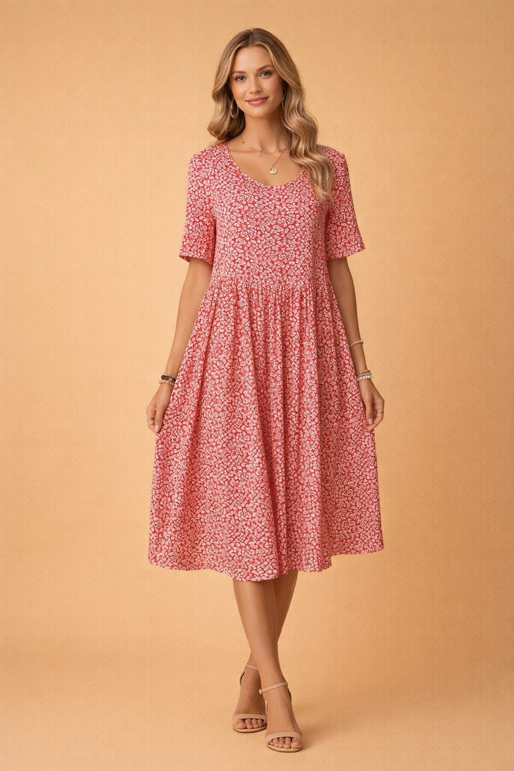 Floral Round-Neck Dress for Women – Elegant Occasion Dress – Nola