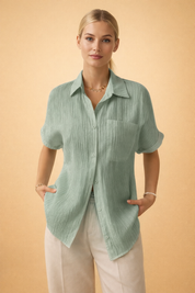 Button-Up Shirt for Women – Relaxed Lightweight Casual Shirt – Quinn