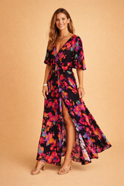 Wrap Maxi Dress for Women – Lightweight Summer Occasion Dress – Karen