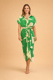 Bow Midi Dress for Women – Elegant Tie-Detail Summer Dress – Charlot