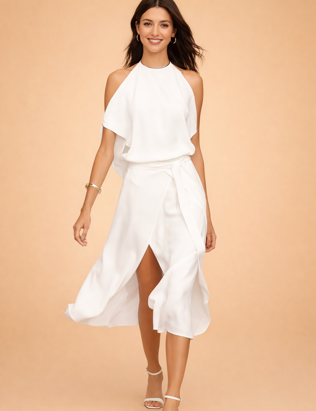 Off-Shoulder Midi Dress for Women – Casual Occasion Dress – Ruby