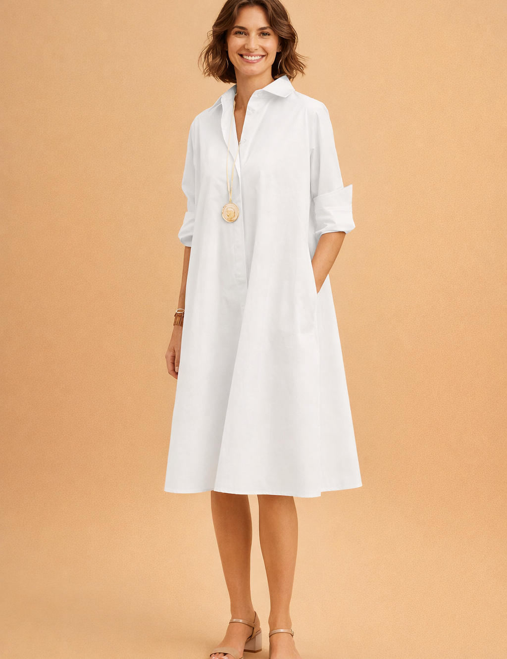 Minimalist Shirt for Women with Pockets – Relaxed Casual Everyday Shirt – Amara