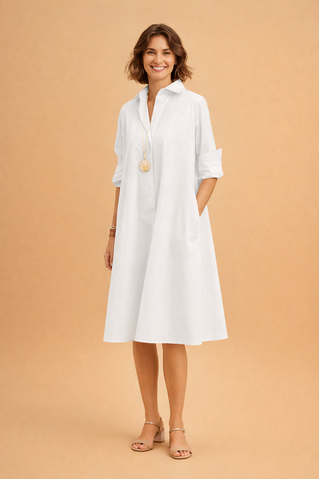 Minimalist Shirt for Women with Pockets – Relaxed Casual Everyday Shirt – Amara