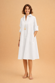 Minimalist Shirt for Women with Pockets – Relaxed Casual Everyday Shirt – Amara