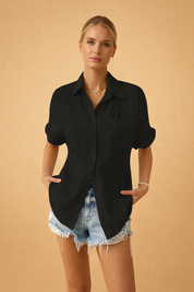 Button-Up Shirt for Women – Relaxed Lightweight Casual Shirt – Quinn