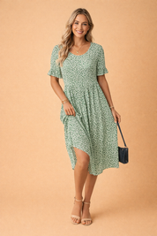 Floral Round-Neck Dress for Women – Elegant Occasion Dress – Nola