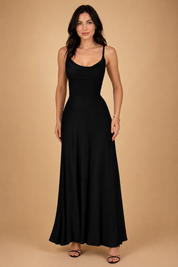 Sustainable Maxi Dress for Women – V-Neck Recycled Occasion Dress – Freya
