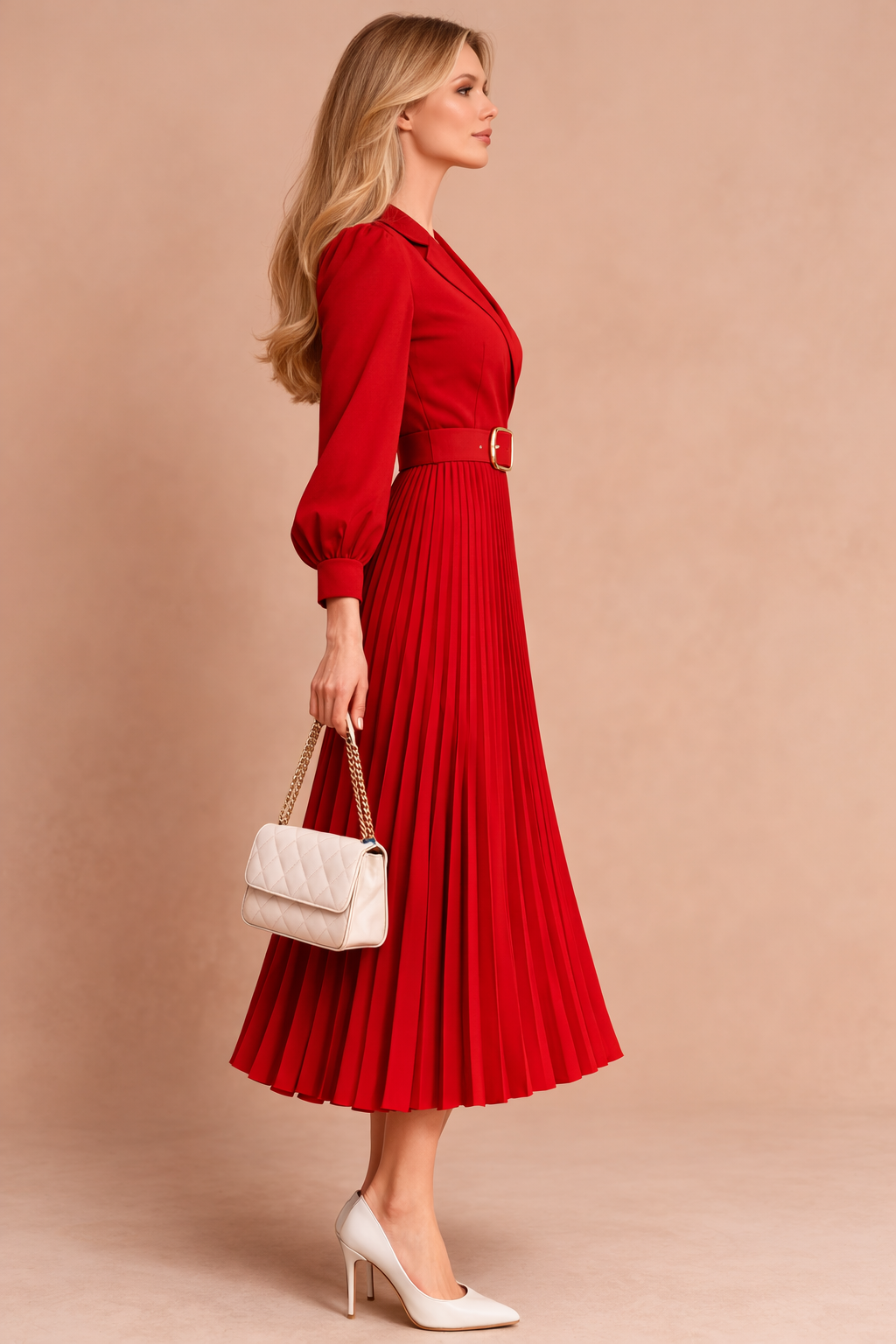 Plus-Size Midi Dress for Women – Elegant V-Neck Spring Dress – Isabela