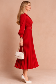 Plus-Size Midi Dress for Women – Elegant V-Neck Spring Dress – Isabela