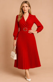 Plus-Size Midi Dress for Women – Elegant V-Neck Spring Dress – Isabela
