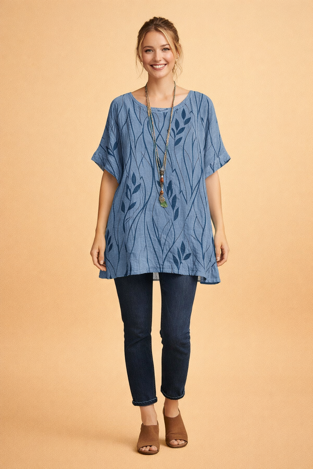 Plus-Size Short-Sleeve Blouse for Women – Relaxed Everyday Top – Milena