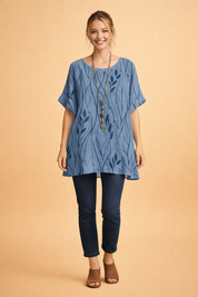 Plus-Size Short-Sleeve Blouse for Women – Relaxed Everyday Top – Milena