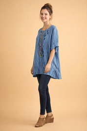 Plus-Size Short-Sleeve Blouse for Women – Relaxed Everyday Top – Milena