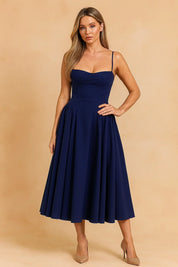 Corset Midi Dress for Women – Sleeveless Elegant Summer Dress – Tulum