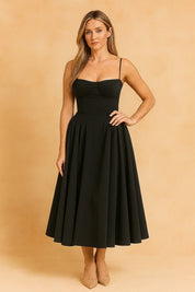 Corset Midi Dress for Women – Sleeveless Elegant Summer Dress – Tulum