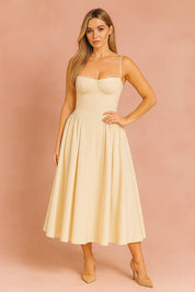 Corset Midi Dress for Women – Sleeveless Elegant Summer Dress – Tulum