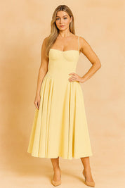 Corset Midi Dress for Women – Sleeveless Elegant Summer Dress – Tulum