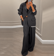 Blazer & Wide-Leg Trouser Suit for Women – Modern Two-Piece Co-Ord – Pamela